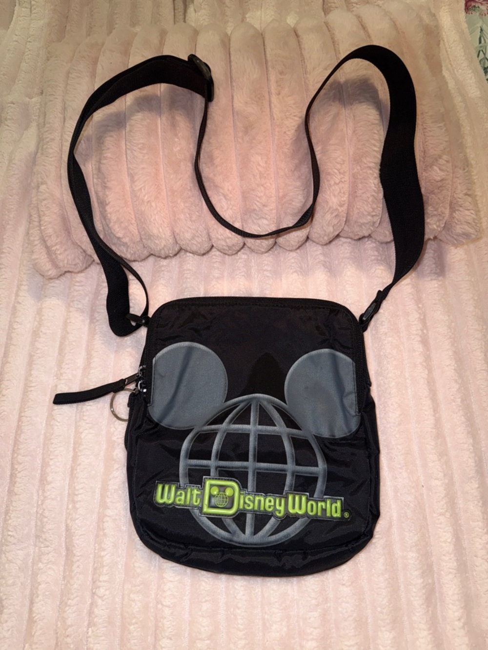 Disney Parks Nylon Messenger Bag Black Shoulder Adjustable Crossbody Bag